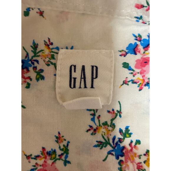 Gap Women's White Floral Print Cotton Long Sleeve Button Down Shirt Top Size XS - Picture 5 of 6